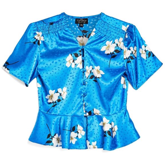 NWT Topshop Fits Sizes 2 or 4 Jacquard Button Top - Picture 1 of 4